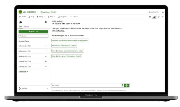 John Deere Introduces AI Assistant for Farm Data