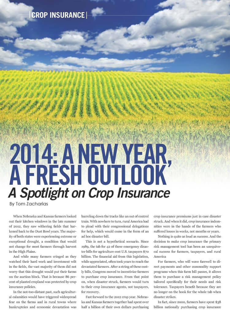 2014: A New Year, A Fresh Outlook - A Spotlight on Crop Insurance