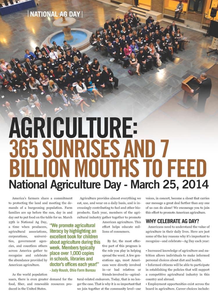 National Ag Day - Agriculture: 365 Sunrises and 7 Billion Mouths to Feed