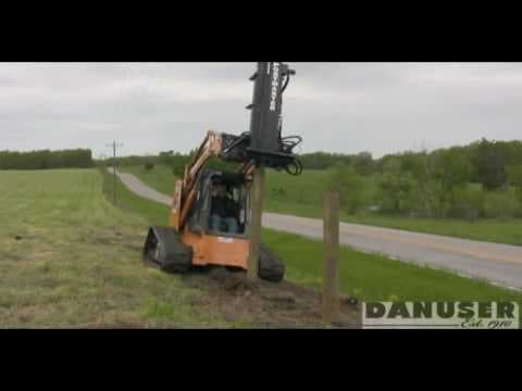 Danuser Skid Loader Wood Post Driver